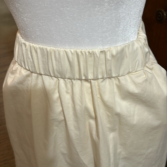 EVERLANE WOMENS TWO POCKRT NOIROHIO VINTAGE CREAM ORGANIC COTTON SKIRT SZ 00 - Picture 2 of 11